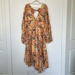 NWT Acler Palms Pleated Maxi Dress in Kaleidoscope Floral Yellow Size 4 Photo 6