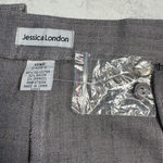 Jessica London Vintage Women's Gray Herringbone Pleated Pants Size 14W Petite Photo 2