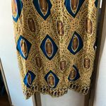 Fire Studio Blue and Gold Patterned boho look wrap style skirt 1X Photo 8