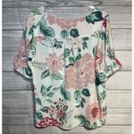 Loft Multicolor Floral Flutter V-Neck Short Sleeve Blouse Women's SZ LARGE Photo 1