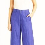 Maeve by Anthropologie Wide-Leg Satin Pants Purple Size XXS Photo 0