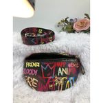 Black Fanny Pack Colorful Graffiti Print Matching Adjustable Strap Zip Closure Photo 4