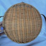 ZARA  Rattan Wicker Circle Snap Closure Crossbody Photo 2