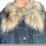 Vintage Ralph Lauren Denim Jacket Removable Faux Fur Collar Y2K Boho Western Blue Size M Photo 3