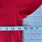 Ralph Lauren Polo RL red v neck classic cotton blend tee shirt women med Photo 5