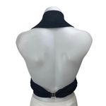 Ruve Women's Black Knitted Sleeveless Plunge Neck Halter Crop Tank Top Size M Size M Photo 1