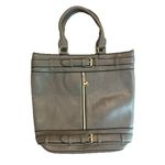 None Grey Faux Leather Purse with zipper and buckle accents Photo 0