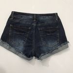 Refuge  Blue Distressed Mid Rise Denim Jean Shortie Shorts Photo 1