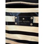 Kate Spade New York Striped Patent Leather Tote Bag Black Cream Photo 5