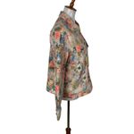 Simon Chang Denim Jacket 12 Floral Print Vintage Retro Artsy Statement Photo 1