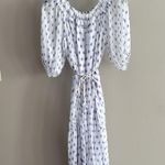 MISA Los Angeles NWT MISA Artemis Off-the-shoulder Belted Chiffon Dress In White Evil Eye Photo 3