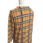ZARA  Plaid Black Yellow Gold Dress Midi 3/4 Sleeve Size Medium Photo 3