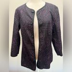 Chico's Chico’s Geo Floral Reversible Embroidered Quilted 100% Cotton Jacket Size 1/M Photo 9