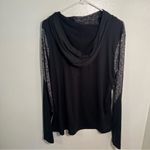 Eddie Bauer  Hooded Athletic Long Sleeve Top Black Space Dye XL Photo 5