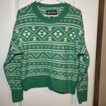 American Eagle  Fair Isle Snowdrift Sweater Green Women's Size Small Photo 2