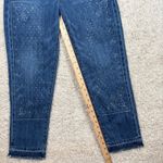 Lucky Legend Drew Mom High Rise Taper Jean 4/27 Denim Paisley Studded Frayed Hem Blue Photo 6