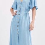 ZARA NWOT Chambray Button Front Midi Dress Size XS Photo 0