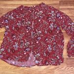 American Eagle Floral Boho Flowy Top XXS Button Up Back Photo 3