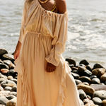 Free People  Shore Chic Maxi Dress Buttercream size S Photo 0