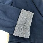 Skies Are Blue  Asa Knit Blazer Medium Navy Blue Open Front Office Career New Photo 5