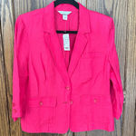 Christopher & Banks Christopher &‎ Banks Hot Pink Linen Blazer Professional Office Women’s small Photo 0