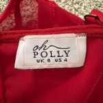 Oh Polly ! red sheer mesh bustier bra top size 4 Photo 3