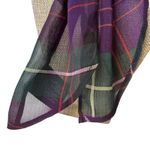 Polo Ralph Lauren Purple Green Tartan Plaid Chiffon Wingtip Scarf Photo 5
