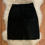 Vintage Now Next Black Suede Leather Pencil Skirt Sz 2 Photo 2