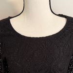 Three Pink Hearts | Elegant Black Lace Lined Top with Sheer Sleeves Photo 1