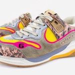 Gucci Ultrapace Ace Snake Leather Distressed Suede 592348 Women Sneakers… Photo 0