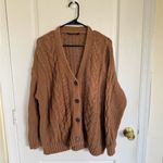 Jenni Kayne  Cable Knit Oversized Cardigan In Brown Photo 1