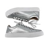 Taos Plim Soul Luxe Sneaker in Metallic Silver Size 6 Quiet Luxury Leather Photo 2
