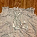 Streetwear Society Beige Linen Paperbag Waist Shorts Womens Medium Photo 5
