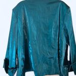 Dress Barn blue green satin textured blazer w black beaded belt 22W NWT Photo 2