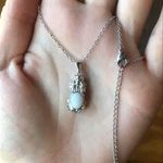 Natural White Jade Sterling Silver Dragon Pendant Photo 4