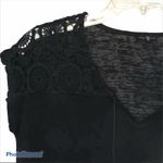 Aeropostale Semi Sheer Crochet Lace Cropped Blouse Black XS Y2K Photo 6