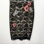 ABS Allen Schwartz Lace Bodycon Floral Dress Size 2 Sleeveless Black Embroidered Flowers Feminine Photo 1