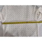 AQUA  White Crochet Knit Sweater Crystal Accents Long Sleeve‎ Top Size L Photo 7