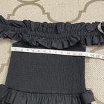 Caroline Constas Black off shoulder smocked tiered midi dress, size medium Photo 4