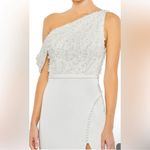Mac Duggal  White Embellished Drop Shoulder Column Gown Photo 1