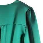 Ramy Brook Madeline Green Satin Plunge Neck Long Sleeve Gown Size 8 Photo 14