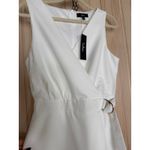Lulus NWT  Rooftop Bar White Sleeveless Faux-Wrap Belted Skort Romper Chic Size M Photo 3