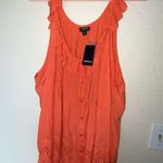 Torrid NWT  Plus Sized Bright Coral Orange Eyelet Ruffle Tank Top Blouse SIZE 5X Photo 4