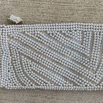 Vintage Beaded Clutch Handbag Silver Photo 0