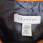 Topshop  Brown Faux Patent Leather Trench Coat Jacket Womens 8 Preppy Fall Classy Photo 3