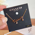 Coach NWT Script Heart Necklace in Gold Tone Photo 0