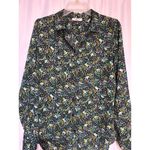 ON 34th Floral Print Long Sleeve Blouse Top Green Yellow Size S Photo 1