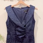 Connected Apparel Navy Embroidery Print Short Dress Preowned Size 6 Photo 2