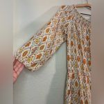 Sanctuary Elle Off Shoulder Boho Orange and Cream Print Dress Size L Photo 7