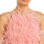 Cult Gaia Shannon Feather-Embellished Mini Dress Azalea/Coral, Size S New w/Tag Photo 6